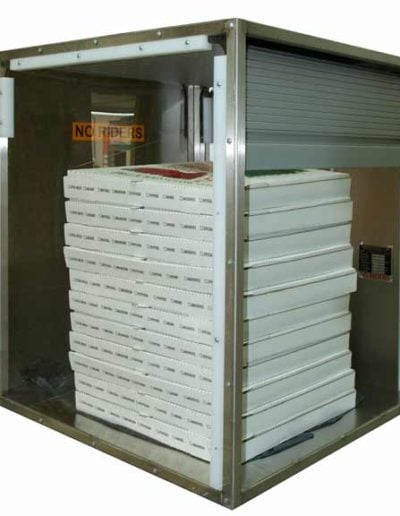 Commercial Powerlift 300 dumbwaiter with open roll-up gate