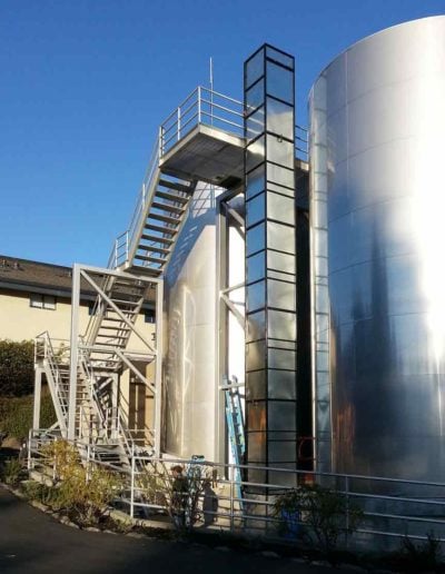 Mezzanine Lift External Shaft -- Winery Design