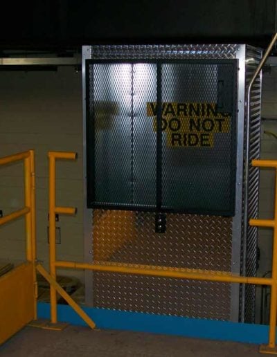dumbwaiter with diamond plate siding (top car)